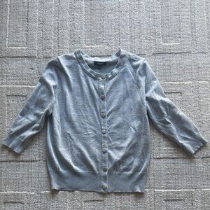 Premise Light Gray Button-Front Knit Cardigan